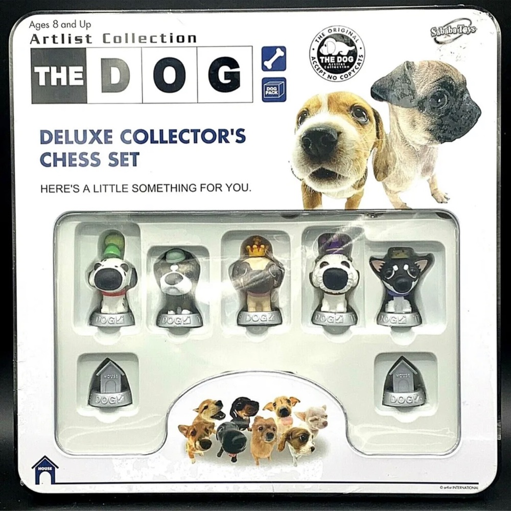 Artlist Collection THE DOG Deluxe Collector's CHESS SET Original Tin Box SEALED